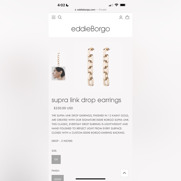 Eddie Borgo Gold Earrings (NEW) - Picture 3 of 5